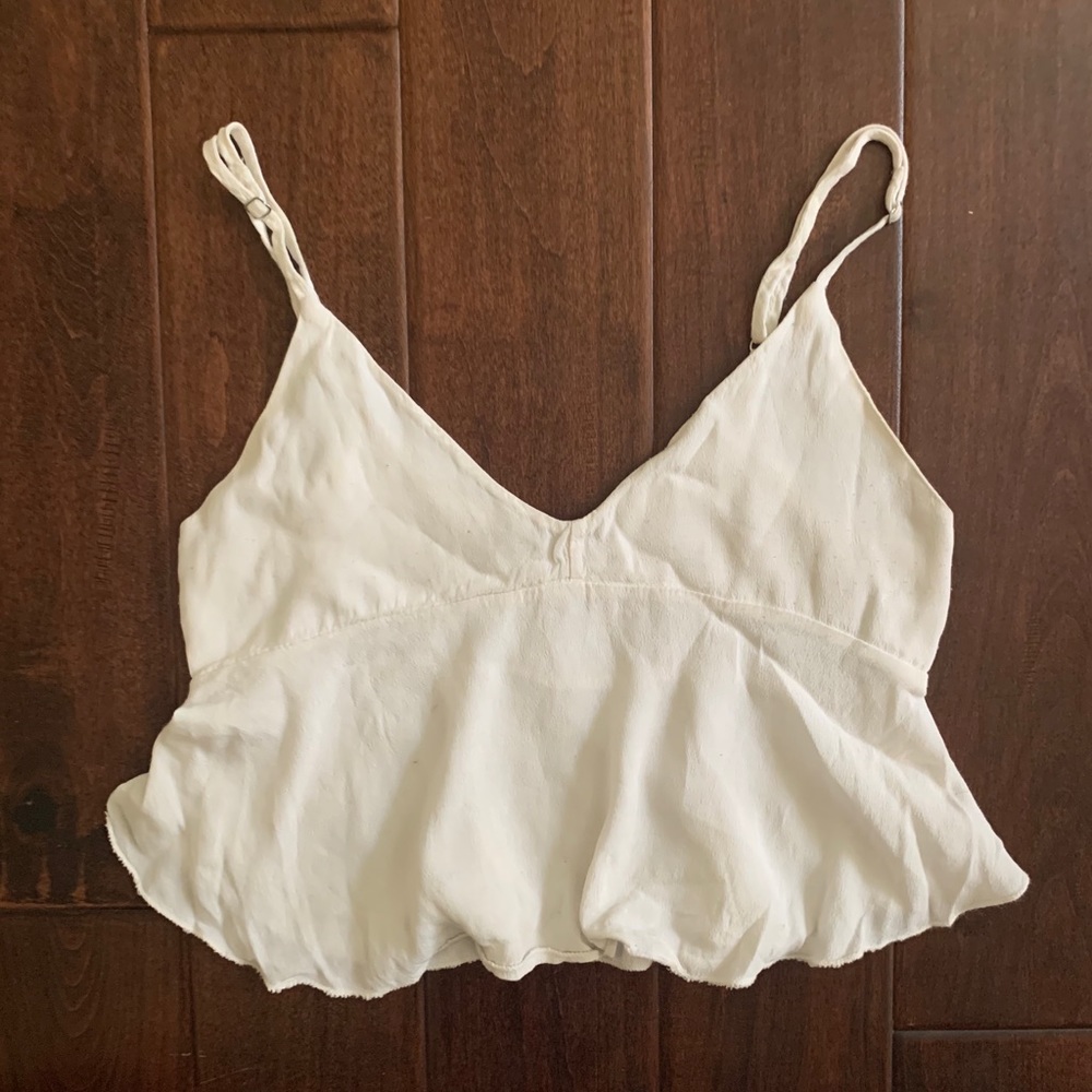 Brandy melville white peplum top